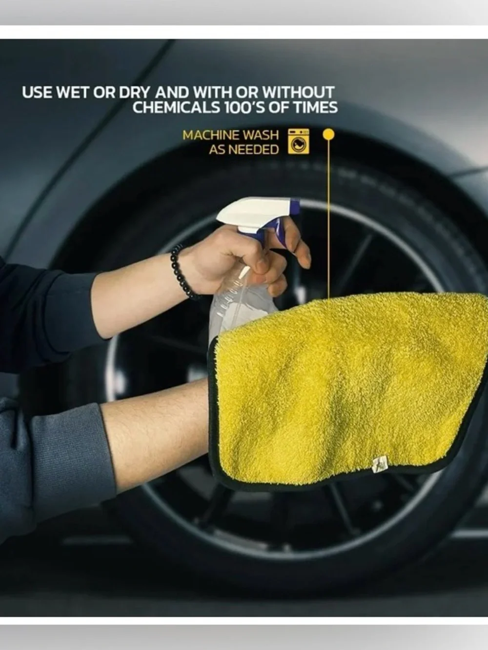 3PC PACK 12x12 Microfiber Cleaning Cloth Yellow/GRAY Multipurpose Home & Auto NW